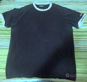 t -shirt wrangler nero con bordo bianco