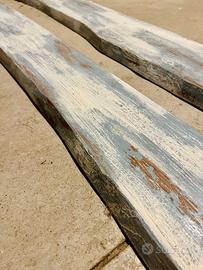 x2 Mensole Shabby Chic Azzurre 130x17