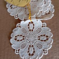 sei pizzi vintage rotondi beige hobby cucito ago 