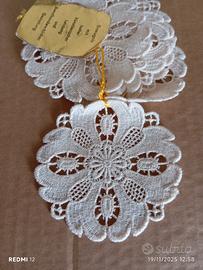 sei pizzi vintage rotondi beige hobby cucito ago 