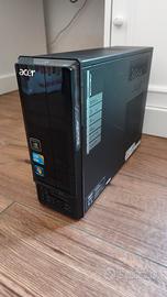 Computer fisso Acer SSD+4 GB ram+monitor+mouse+tas