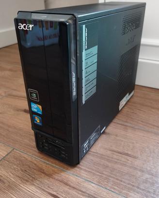 Computer fisso Acer SSD+4 GB ram+monitor+mouse+tas