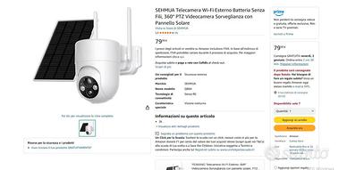 Telecamera Wi-Ficon Pannello Solare e Batteria