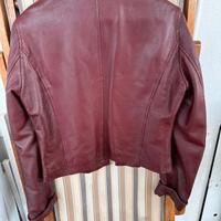 Giubbotto chiodo pelle bordeaux