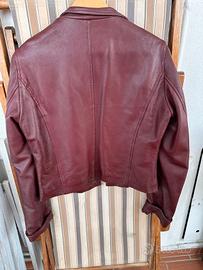 Giubbotto chiodo pelle bordeaux