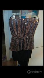 Vestito Peplum con Paillettes

