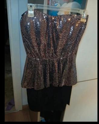 Vestito Peplum con Paillettes

