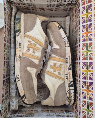Premiata Sneakers Uomo Eric 5670 Bianco E Beige
