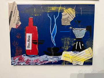 Quadro arte contemporanea tecnica mista