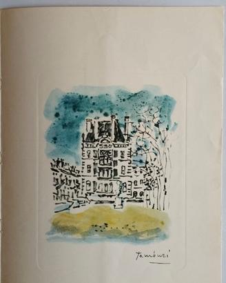 Litografia a colori di Orfeo Tamburi anni 1950-60