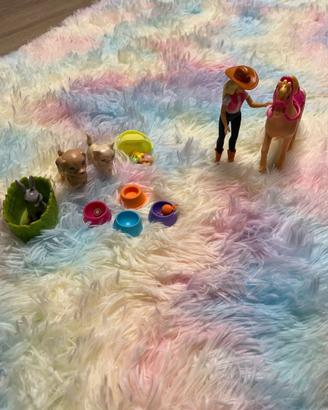 Mini Bambola con pony + animali