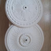 n.6 rosoni  in gesso per lampadari a soffitto