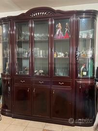 vetrina in mogano massello