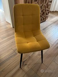 Set 6 sedie moderne imbottite con gambe nere