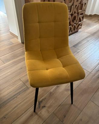 Set 6 sedie moderne imbottite con gambe nere