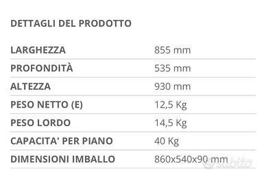 Carrello 3 piani per bar e ristoranti