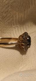 Anello in oro 18 kt zaffiro e diamanti