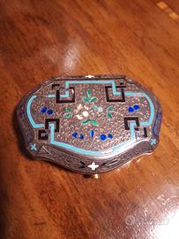 antica scatola argento e smalti