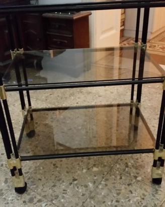 carrello porta tv in metallo e vetro