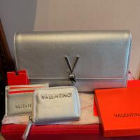 Set pochette portafoglio Mario Valentino argento
