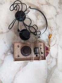 Antica Radio a Galena con Cuffie Originali DEA