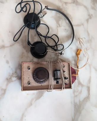 Antica Radio a Galena con Cuffie Originali DEA