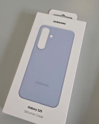 Cover silicone originale Samsung S25 azzurra