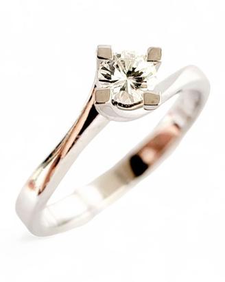 Anello Solitario  valentino  ct 0,30 Oro bianco