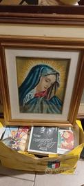 Quadro Madonna fatto a mano all'uncinetto