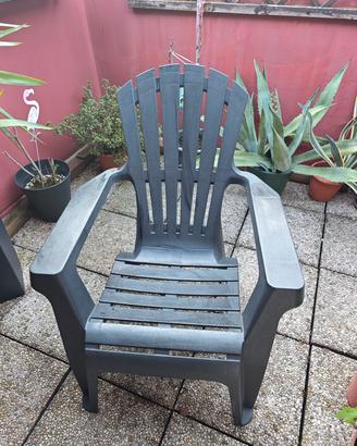  poltrone da giardino in plastica