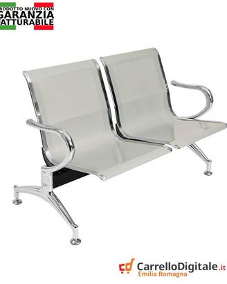 Sedie da attesa in acciaio – NUOVE – 2 posti