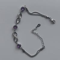 Bracciale in argento con pietre color ametista 