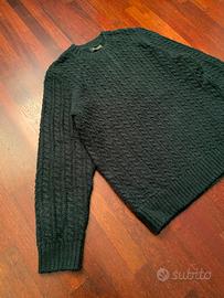 Pullover girocollo verde scuro uomo L - Nuovo