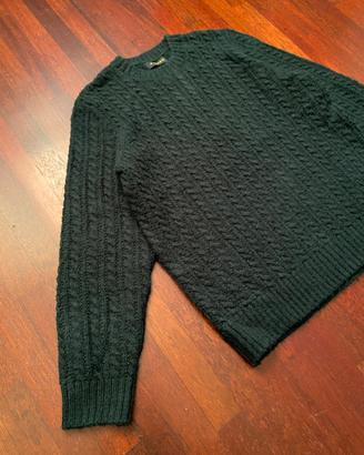 Pullover girocollo verde scuro uomo L - Nuovo