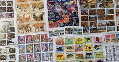 1100 foglietti francobolli diversi differenti set