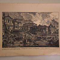 Incisione Piranesi "Veduta del Porto di Ripetta"