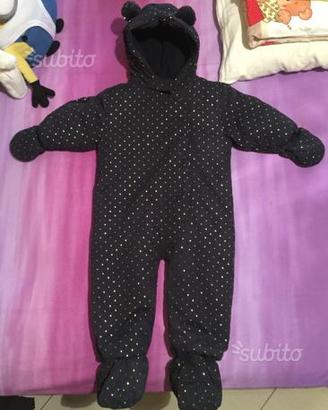 Tuta intera invernale neonata bambina 18 mesi
