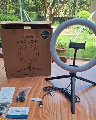 Victsing 10" LED Ring Light with Adjustable Tripod