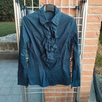 camicia blu motivi