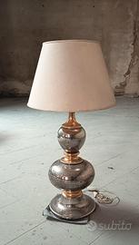 Lampada Art Déco in terracotta,oro e argento