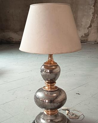 Lampada Art Déco in terracotta,oro e argento