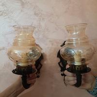 Coppia di vecchie applique funzionanti in ottone