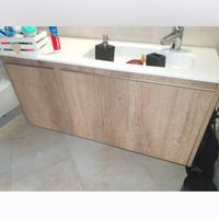 Mobile bagno CERASA+specchio+2vetrinette legno