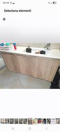 Mobile bagno CERASA+specchio+2vetrinette legno