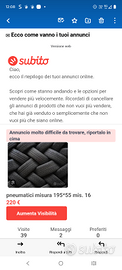 pneumati 195*55 misura 16 usati due stagioni