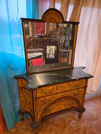 Mobile vintage marmo con specchio 