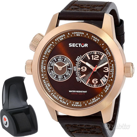 SECTOR Orologio da polso uomo quarzo pelle marrone
