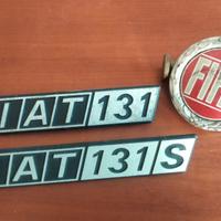Fiat 131 targa vintage '70 logo emblema metallo