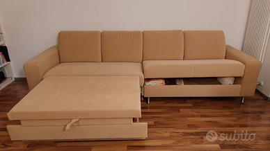 Divano con chaiselongue / letto / contenitore