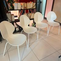 4 sedie basil calligaris bianche piedi smaltati